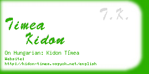 timea kidon business card